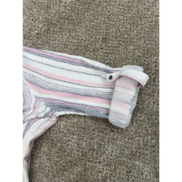 Woman’s ava & grace Striped Tie Front Blouse Roll Tab Sleeves XL - Picture 6 of 6